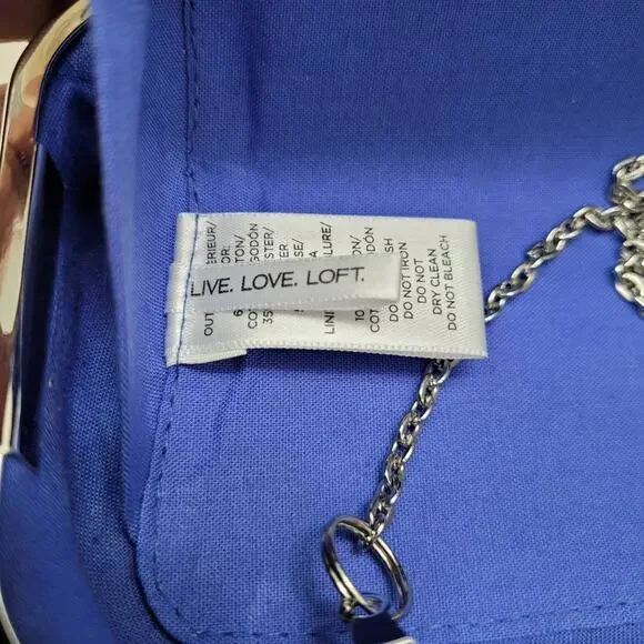 Ann Taylor Chevron Style Print Black & Tan Clutch - Picture 5 of 8